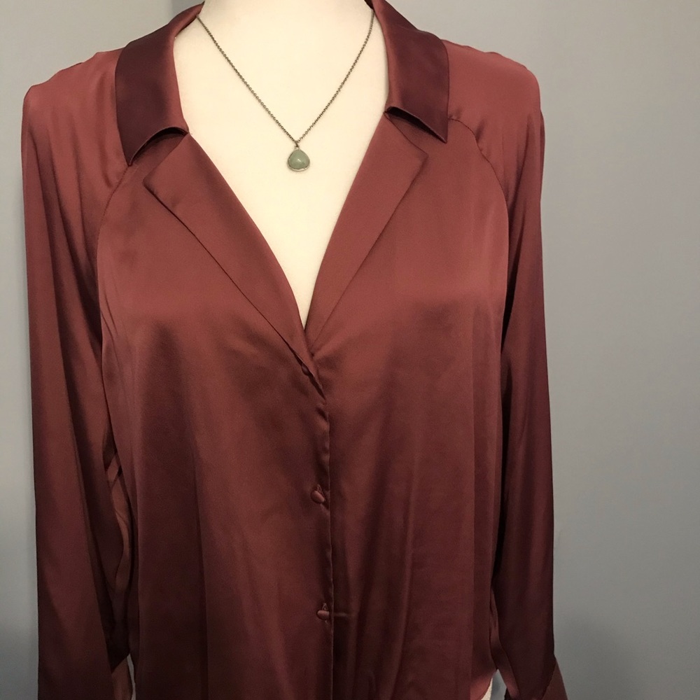 Bar III Tie Front blouse.  Beautiful.  Polyester.